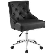 Tufted button swivel faux leather office chair in black by Modway additional picture 7