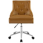 Tufted button swivel faux leather office chair in tan by Modway additional picture 4
