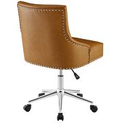 Tufted button swivel faux leather office chair in tan by Modway additional picture 5