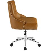 Tufted button swivel faux leather office chair in tan by Modway additional picture 6