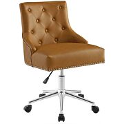 Tufted button swivel faux leather office chair in tan by Modway additional picture 7