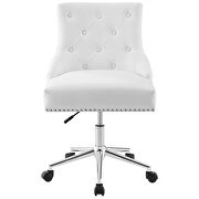 Tufted button swivel faux leather office chair in white by Modway additional picture 4