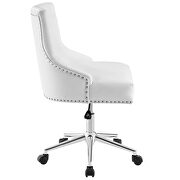 Tufted button swivel faux leather office chair in white by Modway additional picture 6