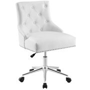 Tufted button swivel faux leather office chair in white by Modway additional picture 7