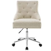 Tufted button swivel upholstered fabric office chair in beige by Modway additional picture 4