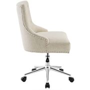 Tufted button swivel upholstered fabric office chair in beige by Modway additional picture 6