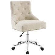 Tufted button swivel upholstered fabric office chair in beige by Modway additional picture 7