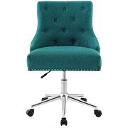 Tufted button swivel upholstered fabric office chair in teal by Modway additional picture 4