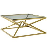 Brushed gold metal stainless steel coffee table in gold by Modway additional picture 2