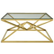 Brushed gold metal stainless steel coffee table in gold by Modway additional picture 3