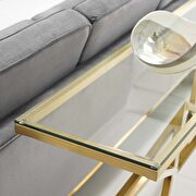 Brushed gold metal stainless steel console table in gold by Modway additional picture 6