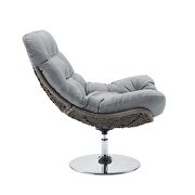 Wicker rattan outdoor patio swivel lounge chair in light gray/ gray additional photo 3 of 5