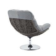 Wicker rattan outdoor patio swivel lounge chair in light gray/ gray additional photo 4 of 5