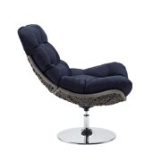 Wicker rattan outdoor patio swivel lounge chair in light gray/ navy by Modway additional picture 3