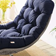 Wicker rattan outdoor patio swivel lounge chair in light gray/ navy by Modway additional picture 6