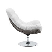 Wicker rattan outdoor patio swivel lounge chair in light gray/ white by Modway additional picture 2