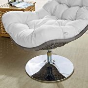 Wicker rattan outdoor patio swivel lounge chair in light gray/ white by Modway additional picture 5