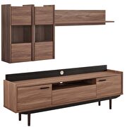 2 piece entertainment center in walnut black by Modway additional picture 2