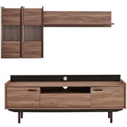 2 piece entertainment center in walnut black by Modway additional picture 3