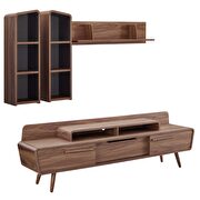 2 piece entertainment center in walnut gray by Modway additional picture 2
