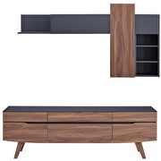 2 piece entertainment center in walnut gray by Modway additional picture 3