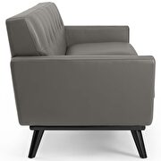 Top-grain leather living room lounge sofa in gray additional photo 3 of 7