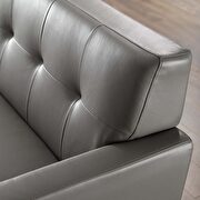 Top-grain leather living room lounge sofa in gray by Modway additional picture 8