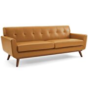 Top-grain leather living room lounge sofa in tan additional photo 2 of 5