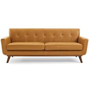 Top-grain leather living room lounge sofa in tan additional photo 5 of 5