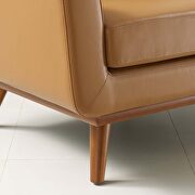 Top-grain leather living room lounge accent armchair in tan additional photo 2 of 8