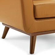 Top-grain leather living room lounge accent armchair in tan additional photo 3 of 8