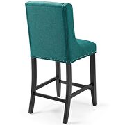 Upholstered fabric counter stool in teal additional photo 3 of 6