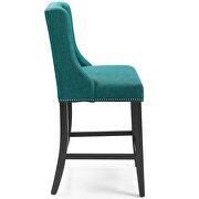 Upholstered fabric counter stool in teal additional photo 4 of 6