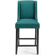Upholstered fabric counter stool in teal additional photo 5 of 6