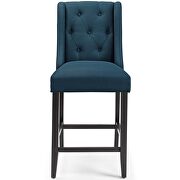 Tufted button upholstered fabric counter stool in azure additional photo 4 of 6