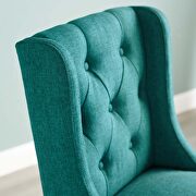 Tufted button upholstered fabric counter stool in teal additional photo 2 of 6