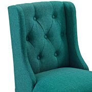 Tufted button upholstered fabric counter stool in teal additional photo 3 of 6