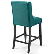 Tufted button upholstered fabric counter stool in teal additional photo 4 of 6