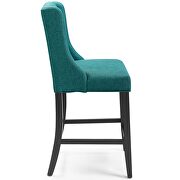 Tufted button upholstered fabric counter stool in teal additional photo 5 of 6