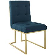 Gold stainless steel upholstered fabric dining accent chair in gold azure additional photo 2 of 7