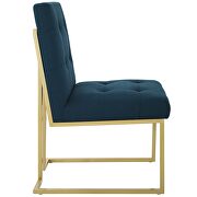 Gold stainless steel upholstered fabric dining accent chair in gold azure additional photo 4 of 7