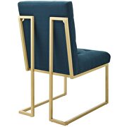 Gold stainless steel upholstered fabric dining accent chair in gold azure additional photo 5 of 7