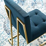 Gold stainless steel upholstered fabric dining accent chair in gold azure by Modway additional picture 8