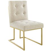 Gold stainless steel upholstered fabric dining accent chair in gold beige by Modway additional picture 2