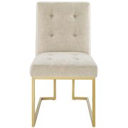 Gold stainless steel upholstered fabric dining accent chair in gold beige by Modway additional picture 3