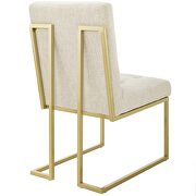 Gold stainless steel upholstered fabric dining accent chair in gold beige by Modway additional picture 5