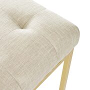 Gold stainless steel upholstered fabric dining accent chair in gold beige by Modway additional picture 8