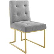 Gold stainless steel upholstered fabric dining accent chair in gold light gray by Modway additional picture 2