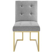 Gold stainless steel upholstered fabric dining accent chair in gold light gray additional photo 3 of 7