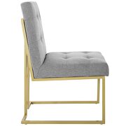 Gold stainless steel upholstered fabric dining accent chair in gold light gray additional photo 4 of 7